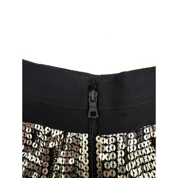 Alice + Olivia Sequin Pants 12 High-Waist Black Antique-Gold Harem Tapered - NEW - Picture 4 of 10